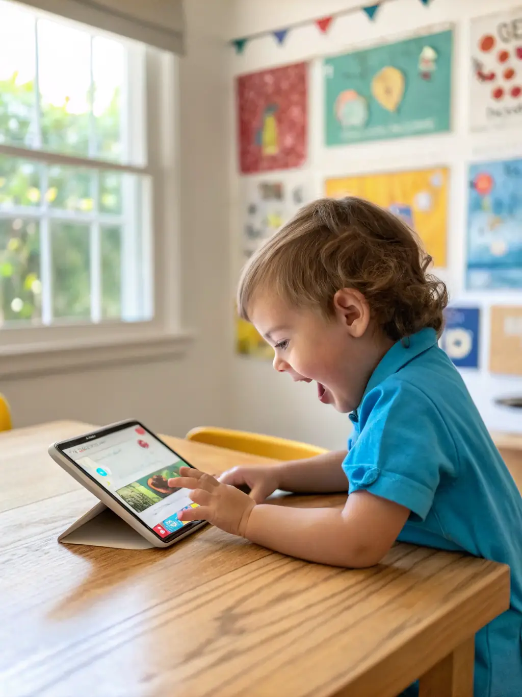 An apprentice using digital tools to document a child's progress, demonstrating the integration of technology in WMC Training's curriculum.